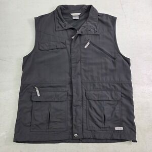 Columbia Fishing Vest Men's L Dark Gray Titanium‎ Utility Travel Photography EUC